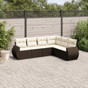 vidaXL 6-Piece Lounge Set with Cushions Poly Rattan Black
