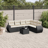 vidaXL 6-Piece Lounge Set with Cushions Poly Rattan Black