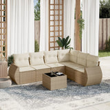 vidaXL 6-Piece Lounge Set with Cushions Poly Rattan Black