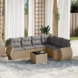 vidaXL 6-Piece Lounge Set with Cushions Poly Rattan Black