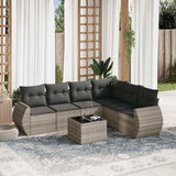 vidaXL 6-Piece Lounge Set with Cushions Poly Rattan Black