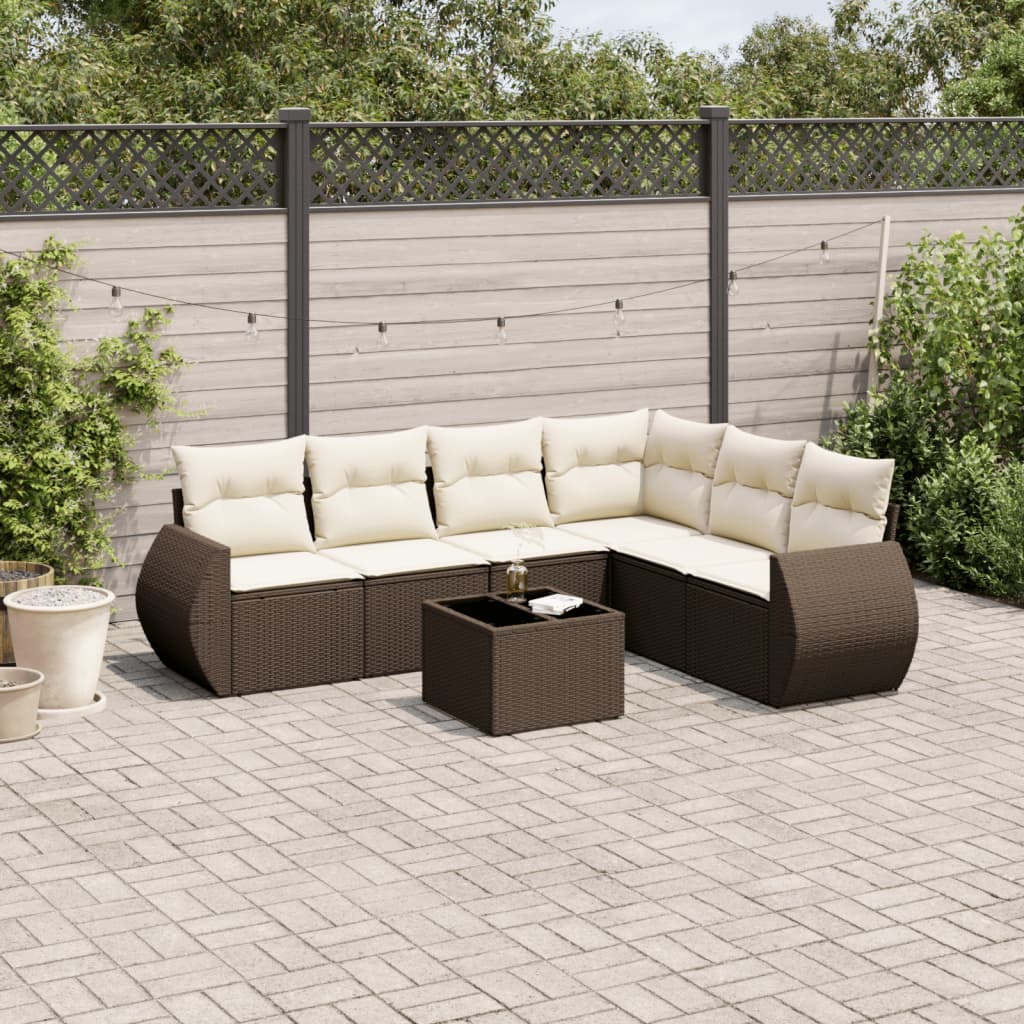 vidaXL 6-Piece Lounge Set with Cushions Poly Rattan Black