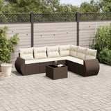 vidaXL 6-Piece Lounge Set with Cushions Poly Rattan Black