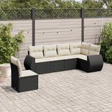 vidaXL 6-Piece Lounge Set with Cushions Poly Rattan Black