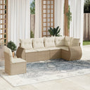vidaXL 6-Piece Lounge Set with Cushions Poly Rattan Black