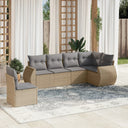 vidaXL 6-Piece Lounge Set with Cushions Poly Rattan Black