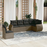 vidaXL 6-Piece Lounge Set with Cushions Poly Rattan Black