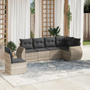vidaXL 6-Piece Lounge Set with Cushions Poly Rattan Black