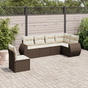 vidaXL 6-Piece Lounge Set with Cushions Poly Rattan Black