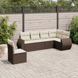 vidaXL 6-Piece Lounge Set with Cushions Poly Rattan Black