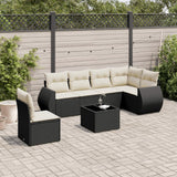 vidaXL 6-Piece Lounge Set with Cushions Poly Rattan Black