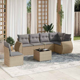 vidaXL 6-Piece Lounge Set with Cushions Poly Rattan Black