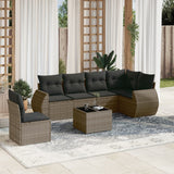 vidaXL 6-Piece Lounge Set with Cushions Poly Rattan Black