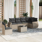vidaXL 6-Piece Lounge Set with Cushions Poly Rattan Black