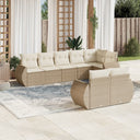 vidaXL 8-delige Loungeset met kussens poly rattan zwart