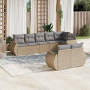 vidaXL 8-delige Loungeset met kussens poly rattan zwart