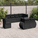 vidaXL 8-piece Lounge Set with Cushions Poly Rattan Black