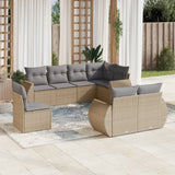 vidaXL 8-piece Lounge Set with Cushions Poly Rattan Black