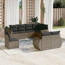 vidaXL 8-piece Lounge Set with Cushions Poly Rattan Black