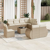 vidaXL 8-piece Lounge Set with Cushions Poly Rattan Black