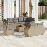 vidaXL 8-piece Lounge Set with Cushions Poly Rattan Black