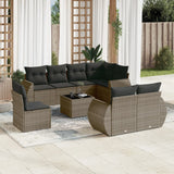 vidaXL 8-piece Lounge Set with Cushions Poly Rattan Black