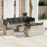vidaXL 8-piece Lounge Set with Cushions Poly Rattan Black