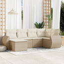 vidaXL 6-Piece Lounge Set with Cushions Poly Rattan Black