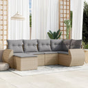 vidaXL 6-Piece Lounge Set with Cushions Poly Rattan Black