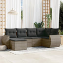 vidaXL 6-Piece Lounge Set with Cushions Poly Rattan Black