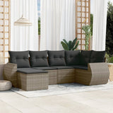 vidaXL 6-Piece Lounge Set with Cushions Poly Rattan Black