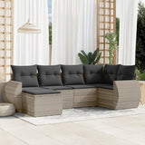 vidaXL 6-Piece Lounge Set with Cushions Poly Rattan Black