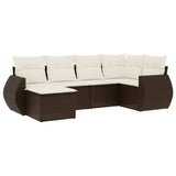 vidaXL 6-Piece Lounge Set with Cushions Poly Rattan Black