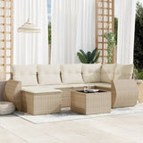 vidaXL 6-Piece Lounge Set with Cushions Poly Rattan Black