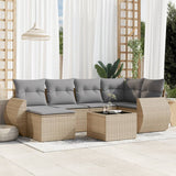 vidaXL 6-Piece Lounge Set with Cushions Poly Rattan Black
