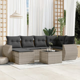 vidaXL 6-Piece Lounge Set with Cushions Poly Rattan Black