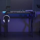 vidaXL Gamingbureau met K-vormige poten 90x60x75 cm zwart