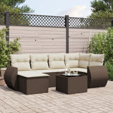 vidaXL 6-Piece Lounge Set with Cushions Poly Rattan Black