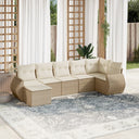 vidaXL 7-delige Loungeset met kussens poly rattan zwart