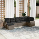 vidaXL 7-delige Loungeset met kussens poly rattan zwart