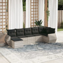 vidaXL 7-delige Loungeset met kussens poly rattan zwart