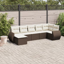 vidaXL 7-delige Loungeset met kussens poly rattan zwart