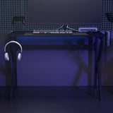 vidaXL Gamingbureau met K-vormige poten 90x60x75 cm zwart