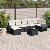 vidaXL 7-Piece Lounge Set with Cushions Poly Rattan Black