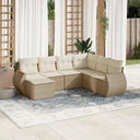vidaXL 7-Piece Lounge Set with Cushions Poly Rattan Black