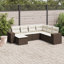 vidaXL 7-Piece Lounge Set with Cushions Poly Rattan Black