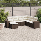 vidaXL 7-Piece Lounge Set with Cushions Poly Rattan Black