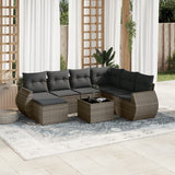 vidaXL 7-Piece Lounge Set with Cushions Poly Rattan Black