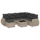 vidaXL 7-Piece Lounge Set with Cushions Poly Rattan Black