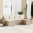 vidaXL 6-piece Lounge Set with cushions poly rattan black